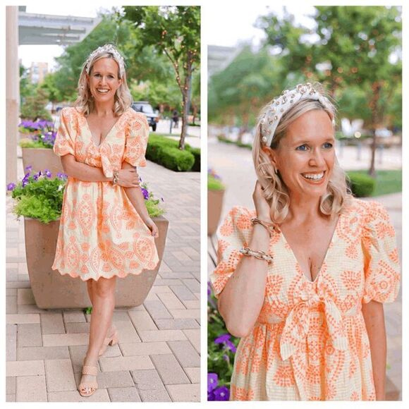 💛 NWT LILLY PULITZER Sarafina Eyelet Babydoll Cotton Dress SIZE 14 MSRP $258 - Picture 8 of 16